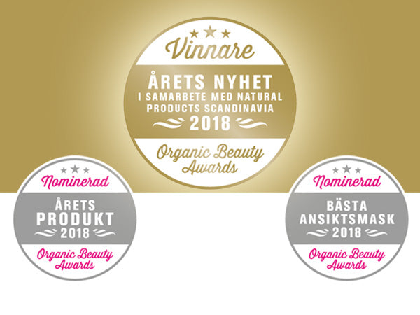 Vinneren av årets nyhet 2018 innefor naturlig hudpleie i Organic Beauty Awards!