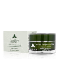 White Temptation Mask er en effektiv leirmaske som gir enzym og mekanisk peeling. Del av økologisk hudpleiesett.