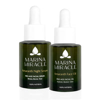 Amaranth Night Serum og Amaranth Face Oil er en hudpleiepakke med økologiske ansiktsoljer og serum for moden hud.